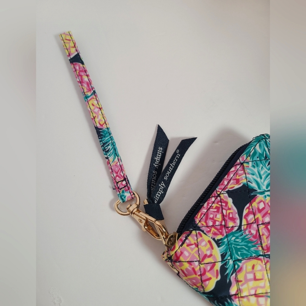 Simply Southern Pineapple Print Quilted Wallet - Pink and Blue - Picture 3 of 6